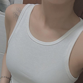 Áo croptop 3 lỗ cổ U basic, chất liệu cực mềm mịn, ôm body