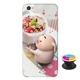 Ốp lưng nhựa dẻo dành cho Xiaomi Redmi Note 5A in hình Heo Con Trà Sữa - Tặng Popsocket in logo iCase - Hàng Chính Hãng