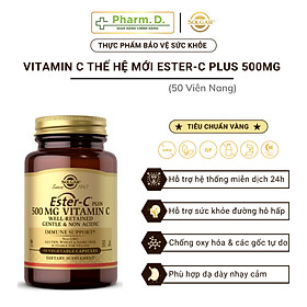 Viên Uống Solgar Vitamin Ester-C Plus 500mg Viên Nang Thực Vật (Hộp 50 Viên)