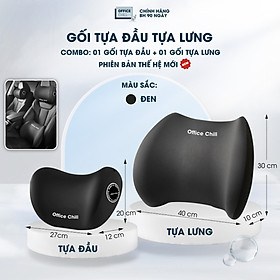 Gối Tựa Đầu Tựa Lưng Cao Cấp Chính Hãng OFFICE CHILL Combo Gối Tựa Lưng Tựa Cổ Ô Tô Ghế Văn Phòng Chất Liệu Cao Su Bảo Hành 90 Ngày