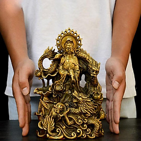 Tượng Quan Thế Âm bồ tát cưỡi rồng bằng đồng thau phong thuỷ Hồng Thắng