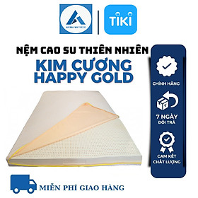 Nệm cao su Kim Cương Happy Gold 100% cao su thiên nhiên, đàn hồi cao, nâng đỡ cơ thể tối ưu, bảo vệ da khỏi dị ứng