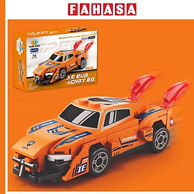 Đồ Chơi Lắp Ráp Xe Đua Chạy Đà - Da Cam - Orange Pullback Racing Car - Toys&Joys 9140-5 (76 Mảnh Ghép)