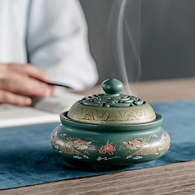 Lư Xông Trầm Hương Đa Năng Gốm Cao Cấp Chạm Khắc Hoa Văn