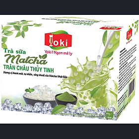 Yoki Trà sữa Matcha trân châu thủy tinh 400g 08 gói trà sữa Matcha 20g+ 08