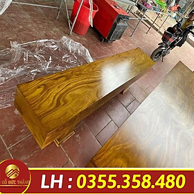 Mua bộ bàn ghế k3 gỗ cẩm vàng nam phi dài 2m4