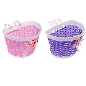 2Pcs Kids Cycling Bike Bicycle Handlebar Bag Front Basket Pouch Detachable