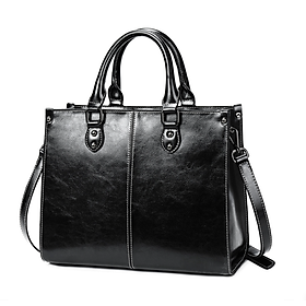 Túi xách nữ 100% da thật thời trang công sở cao cấp phong cách châu âu - Màu đen
