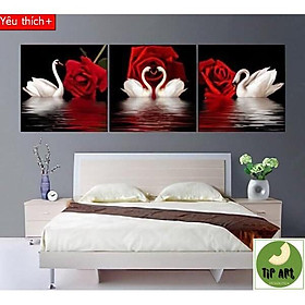 Mua Tranh phòng ngủ - tranh phòng ngủ thiên nga - tranh thiên nga bộ 3  tranh phòng ngủ hiện đại
