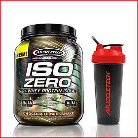 Sữa Tăng Cơ MuscleTech Iso Zero 4lbs (1.8kg) – Protein tinh khiết hấp thụ nhanh – Hỗ trợ phục hồi, phát triển cơ bắp cho người chơi thể hình và thể thao - Hương Chocolate – Hàng chính hãng – Kèm quà