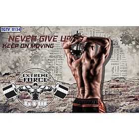 Mua Tranh dán tường 3d trang trí phòng gym - ép kim sa- có sẵn keo GY13