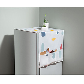 Mua Tấm phủ tủ lạnh in hình bảo vệ tủ chống bụi bẩn  chống thấm nước có túi bên hông đựng đồ tiện lợi - giao mẫu ngẫu nhiên