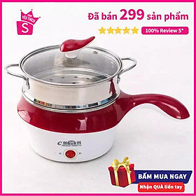 Mua Nồi Lẩu Điện FREESHIP️ Nồi Lẩu Mini Chống Dính Hai Tầng Đa Năng Tặng Kèm Khay Hấp - GD117