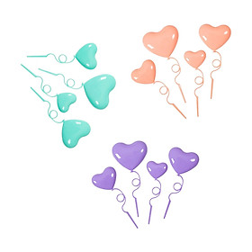 12Pcs Cake Decorations Heart Shape 3D Love Ornaments