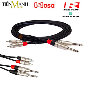 Mua Cặp Dây Cáp Loa Kiểm Âm Hosa HPR-005X2 Rean by Neutrik 2 Đầu 6ly TS Mono Sang 2 Hoa Sen RCA Pro Stereo TRS HPR-003X2  HPR-010X2  HPR-015X2  HPR-020X2 Studio Monitor Cable Hàng Chính Hãng