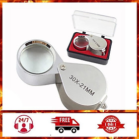 Mua Kính Lúp Móc Khóa Cầm Tay Kim Loại 21mm Độ Phóng Đại Cao
