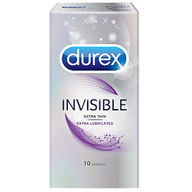 Bao cao su Durex Invisible Extra Thin Extra Lubricated 1 Hộp 10 Bao