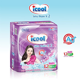 Băng vệ sinh icool siêu thấm Tím 12 miếng 1 gói