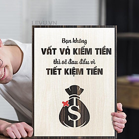 Mua Tranh tạo động lực treo tường trang trí khắc chữ slogan khẩu hiệu bằng gỗ 30x40cm chính hãng LEVU