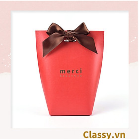 Túi giấy đựng quà Size Trung (đã bao gồm nơ) đơn sắc dễ thương 8x5,5x16,5cm đựng son, trang sức, nước hoa Q558