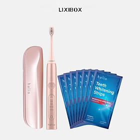 Combo Bàn Chải Điện Halio Toothbrush PRO Rose Gold  Và Set 7 Miếng Dán Trắng Răng An Toàn Ít Ê Buốt