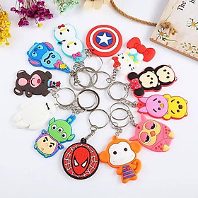 COMBO MÓC KHOÁ DẺO - Hoạt hình - móc khoá Silicon - Móc dán tường trong suốt siêu chắc (Hàng Chính Hãng)