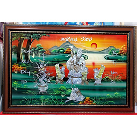 Mua TRANH KHẢM TRAI SƠN MÀI - MỪNG THỌ BÀ