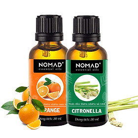 Combo 2 tinh dầu nguyên chất nomad: tinh dầu sả tươi + tinh dầu vỏ cam
