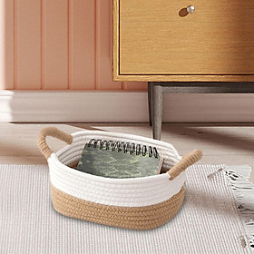 Rope Woven Baskets for Organizing, Storage Basket Modern with Handles Gift Basket Empty Small Basket for Bedroom Towels Books
