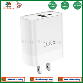 Củ Sạc Nhanh Cho Iphone Hoco C80 - Hỗ trợ sạc nhanh 20W PD QC3.0 - Hàng Chính Hãng