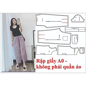 Rập Giấy A0 bộ quần thụng + áo thun ôm cổ U tròn mã 918