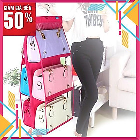Mua Túi treo giỏ xách 6 ngăn đa năng bảo quản chống bụi 3 tầng nhiều ô đựng đồ nữ tiện lợi