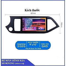 [HỖ TRỢ LẮP ĐẶT TẠI HÀ NỘI BỘ MÀN HÌNH DVD ANDROID Ô TÔ A.5 XE KIA MORNING 2011-2019  Bộ nhớ 2GB RAM+ 32GB ROM  KÈM MẶT DƯỠNG+JACK NGUỒN THEO XE 