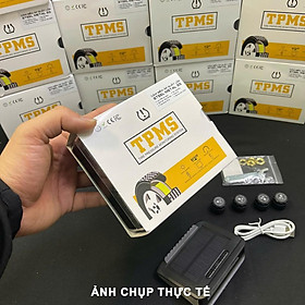 Cảm biến áp suất lốp ô tô xe hơi cao cấp STEEL METAL S5 TPMS Cảnh báo tiếng Việt độc quyền Pin mặt trời Màn LCD vios