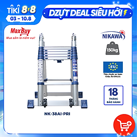 Mua Thang nhôm rút đôi chữ A gấp gọn 6x2 bậc Nikawa NK-38AI-Pri 1.9m chữ A  tải trọng 150kg  sử dụng nhiều tư thế khác nhau
