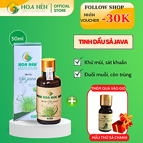 Tinh dầu Sả Java nguyên chất 50ml - Hoa Nén - Khử mùi, thanh lọc không khí, làm thơm