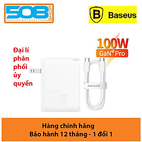 Củ Sạc Nhanh Công Suất Cao Baseus GaN5 Pro Fast Charger C+U 100W (Hàng chính hãng)