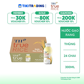 Thùng 24 Chai Nước Gạo Rang TH True RICE (300ml/chai)