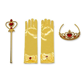 Set phụ kiện vàng hoá trang thành công chúa: găng tay, gậy thần, vương miện - PKV2208
