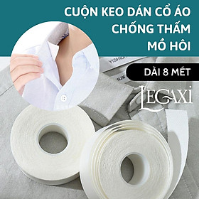 Cuộn băng keo dán cổ áo Chống thấm mồ hôi Lâu bong tróc Chống bụi bẩn ố vàng 8 mét Dùng 1 lần Legaxi