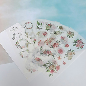 Bộ 6 Tấm Sticker Hoa Hồng (8x16 cm)