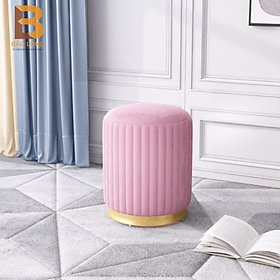 Mua Ghế đôn sofa bọc nỉ cao cấp Bảo Long với chân inox mạ vàng  khung gỗ chắc chắn dùng làm ghế đôn phòng khách  bàn trang điểm hoặc trang trí cực sang trọng thích hợp với mọi không gian từ nhà ở đến cửa hàng