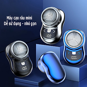 Máy cạo râu mini cao cấp lưỡi kép điện tự mài chống thấm nước tiện dụng cho nam loại mới sạc type C chống thấm nước tiện dụng