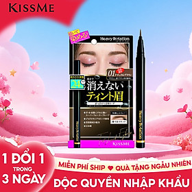 Bút Nước Kẻ Lông Mày Siêu Bền Trong 24h Nét Kẻ Siêu Mịn Chống Thấm Nước Màu Nâu Tự Nhiên #01 Kissme Heavy Rotation Tint Liquid Eyebrow 0.4 mL