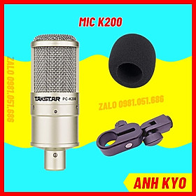 Mua Mic k200  micro livestream k200 hợp kim màu bạc dùng nguồn 48V phù hợp nhiều dòng sound card  mixer