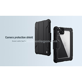 Bao da cao cấp cho iPad Air6 11 inch M2 hàng chính hãng Nillkin Bumper Leather có nắp bảo vệ camera - Hàng chính hãng