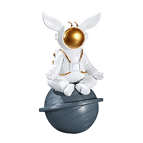 Spaceman Figurine Astronaut Statue Model Resin Cute Cake Topper Home Decor Ornament for Bedroom, Bookshelf, Bookcase, Tabletop, Fireplace