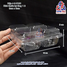 Mua 100c Hộp 4 ngăn đựng bánh H161 - Hộp đựng bánh tart - Hộp nhựa đựng bánh su tròn