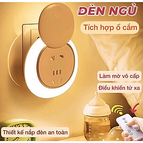 Đèn ngủ tích hợp ổ USB, ổ cắm điều khiển từ xa tiện dụng