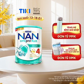 Sữa bột Nestlé NAN OPTIPRO PLUS 4 800g/lon với 5HMO Giúp tiêu hóa tốt + Tăng cường đề kháng  - Bé 2-6 tuổi